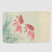 Goldfish  Japanse Woodblock Print Golfhanddoek (Horizontaal)