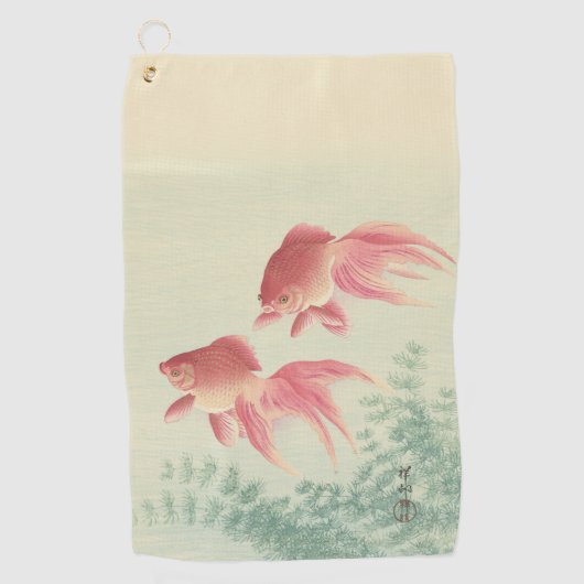 Goldfish  Japanse Woodblock Print Golfhanddoek (Voorkant)