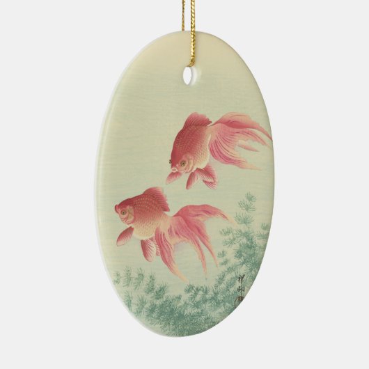 Goldfish  Japanse Woodblock Print Keramisch Ornament (Rechts)