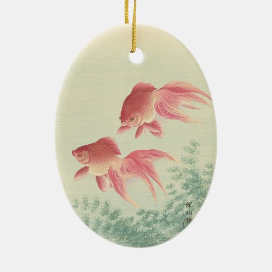 Goldfish  Japanse Woodblock Print Keramisch Ornament (Achterkant)