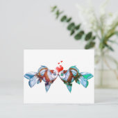 Goldfish Kiss Briefkaart (Staand voorkant)