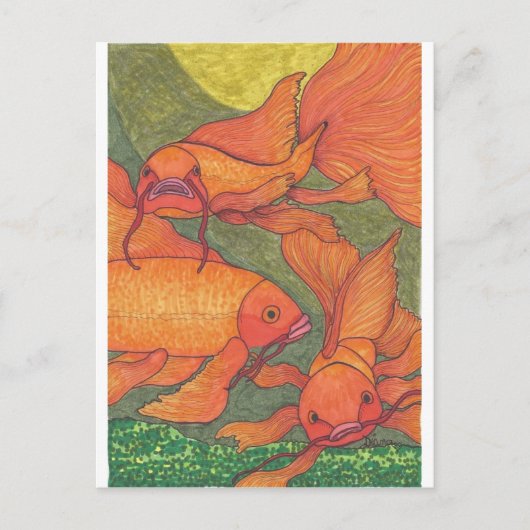 Goldfish - Koi Briefkaart (Voorkant)