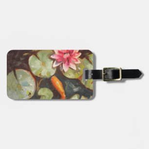 Goldfish Koi Pond Water Lilies Bagagelabel