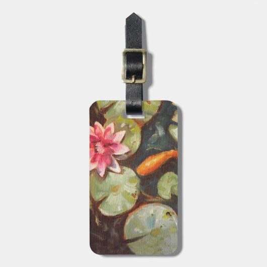 Goldfish Koi Pond Water Lilies Bagagelabel (Voorkant verticaal)