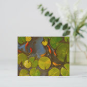 Goldfish Koi Pond Water Lilies Briefkaart (Staand voorkant)