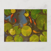 Goldfish Koi Pond Water Lilies Briefkaart (Voorkant)