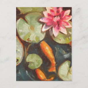 Goldfish Koi Pond Water Lilies Briefkaart