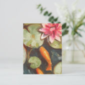Goldfish Koi Pond Water Lilies Briefkaart (Staand voorkant)