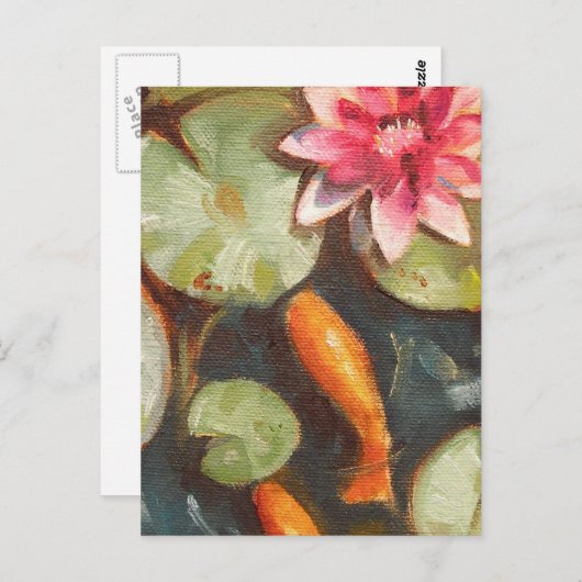 Goldfish Koi Pond Water Lilies Briefkaart (Voorkant / Achterkant)