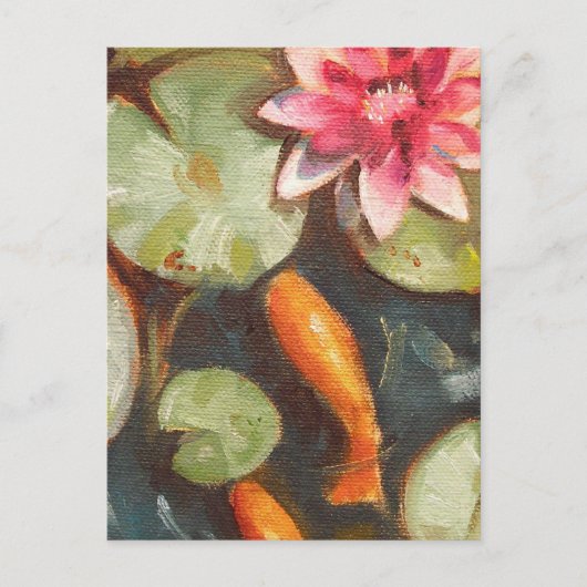 Goldfish Koi Pond Water Lilies Briefkaart (Voorkant)