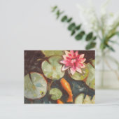 Goldfish Koi Pond Water Lilies Briefkaart (Staand voorkant)