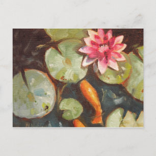 Goldfish Koi Pond Water Lilies Briefkaart