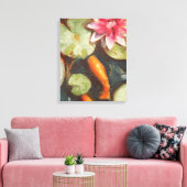 Goldfish Koi Pond Water Lilies Canvas Afdruk (Insitu (Woonkamer))