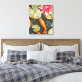 Goldfish Koi Pond Water Lilies Canvas Afdruk (Insitu (Slaapkamer))