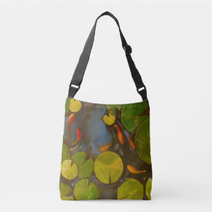 Goldfish Koi Pond Water Lilies Crossbody Tas