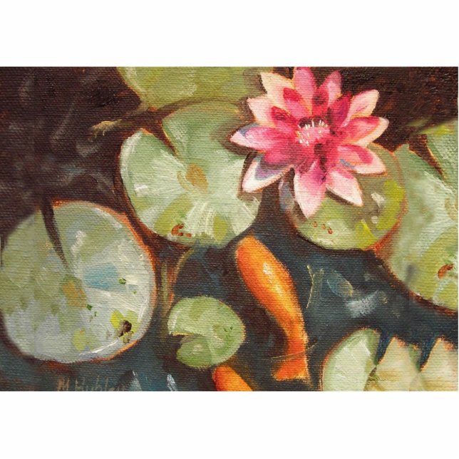 Goldfish Koi Pond Water Lilies Fotobeeldje Magneet (Voorkant)