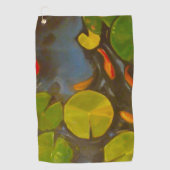 Goldfish Koi Pond Water Lilies Golfhanddoek (Voorkant)