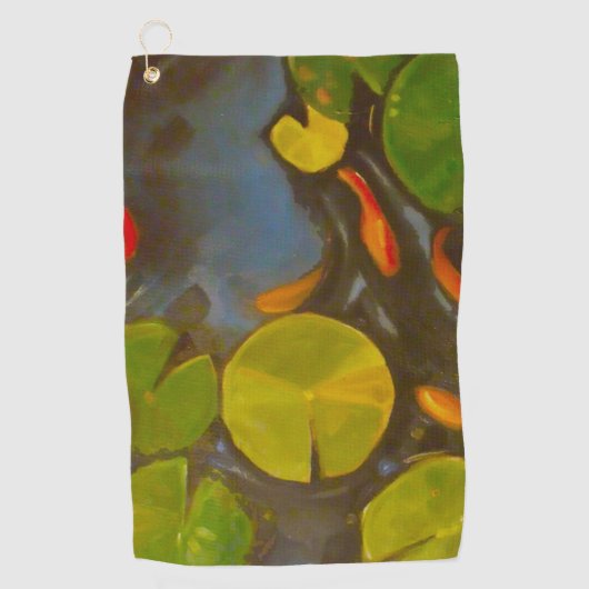 Goldfish Koi Pond Water Lilies Golfhanddoek (Voorkant)