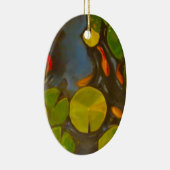 Goldfish Koi Pond Water Lilies Keramisch Ornament (Rechts)