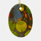 Goldfish Koi Pond Water Lilies Keramisch Ornament (Achterkant)