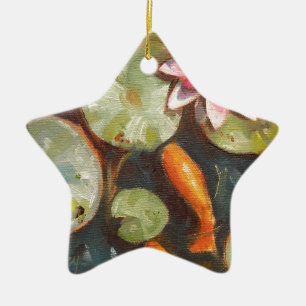 Goldfish Koi Pond Water Lilies Keramisch Ornament