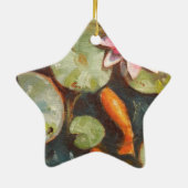 Goldfish Koi Pond Water Lilies Keramisch Ornament (Achterkant)