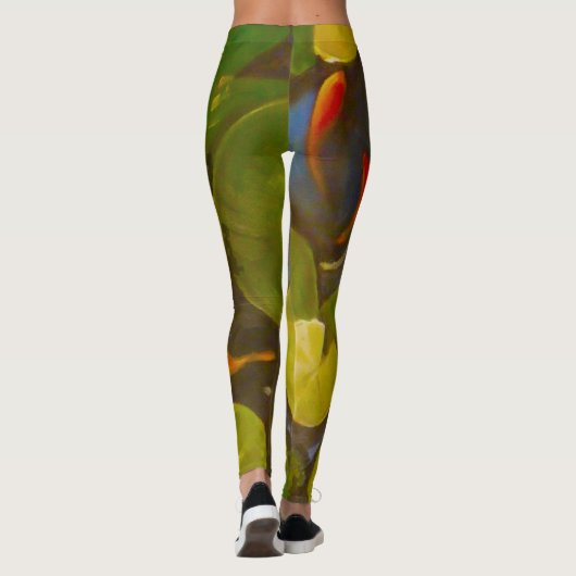 Goldfish Koi Pond Water Lilies Leggings (Achterkant)
