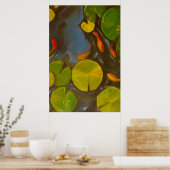 Goldfish Koi Pond Water Lilies Poster (Keuken)