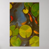 Goldfish Koi Pond Water Lilies Poster (Voorkant)