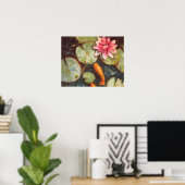 Goldfish Koi Pond Water Lilies Poster (Thuiskantoor)