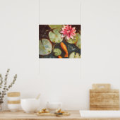Goldfish Koi Pond Water Lilies Poster (Keuken)