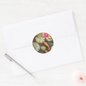 Goldfish Koi Pond Water Lilies Ronde Sticker (Envelop)