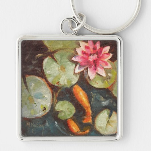 Goldfish Koi Pond Water Lilies Sleutelhanger (Voorkant)