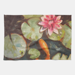 Goldfish Koi Pond Water Lilies Theedoek