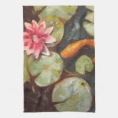 Goldfish Koi Pond Water Lilies Theedoek (Verticaal)