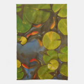 Goldfish Koi Pond Water Lilies Theedoek (Verticaal)