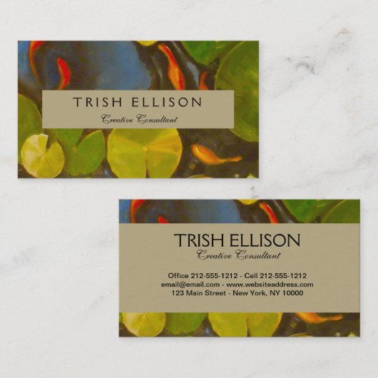 Goldfish Koi Pond Water Lilies Visitekaartje (Voorkant / Achterkant)