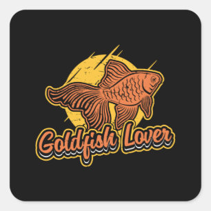 Goldfish Lover Aquarium  Retro Animal Vierkante Sticker