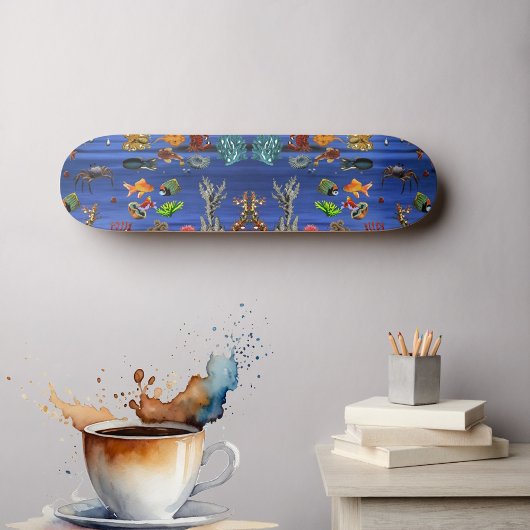Goldfish Marine Ocean Life Blauw Zee Koraal Persoonlijk Skateboard
