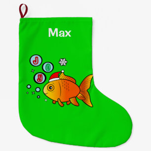 Goldfish met Santa Hat en bubels van Joy Grote Kerstsok