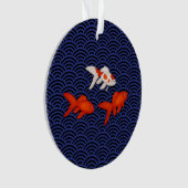 Goldfish on Seigaiha Wave Pattern Japans Lucky Ornament (voorkant)
