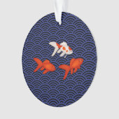 Goldfish on Seigaiha Wave Pattern Japans Lucky Ornament (voorkant)