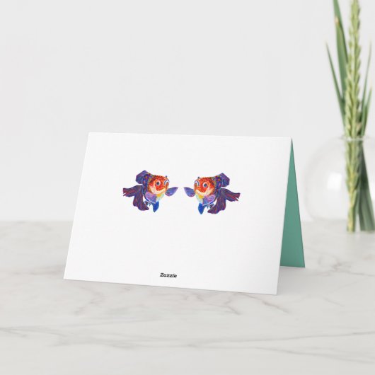 Goldfish ontwerp "dank u" wenskaart bedankkaart (Achterkant)