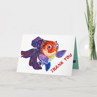 Goldfish ontwerp "dank u" wenskaart bedankkaart