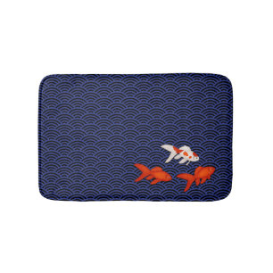 Goldfish op Seigaiha Pattern Badmat
