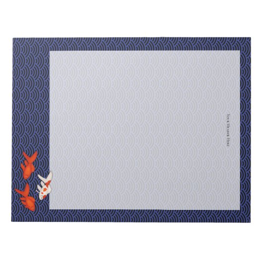 Goldfish op Seigaiha Pattern gepersonaliseerde Jap Notitieblok (Voorkant)