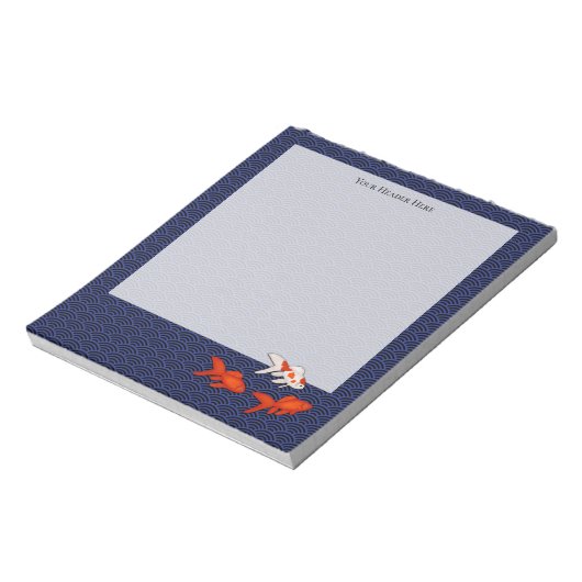 Goldfish op Seigaiha Pattern gepersonaliseerde Jap Notitieblok (Linkerzijde)