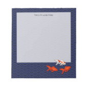 Goldfish op Seigaiha Pattern gepersonaliseerde Jap Notitieblok (Voorkant)