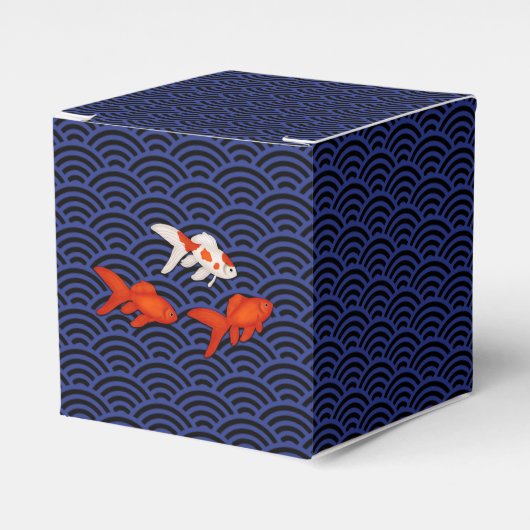 Goldfish op Seigaiha Pattern  Japans Bedankdoosjes (Voorkant Zijde)