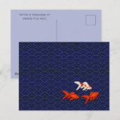 Goldfish op Seigaiha Pattern Japans gepersonalisee Briefkaart (Voorkant / Achterkant)